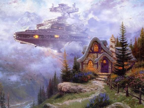 Wars on Kinkade Digital Art by Jeff Bennett